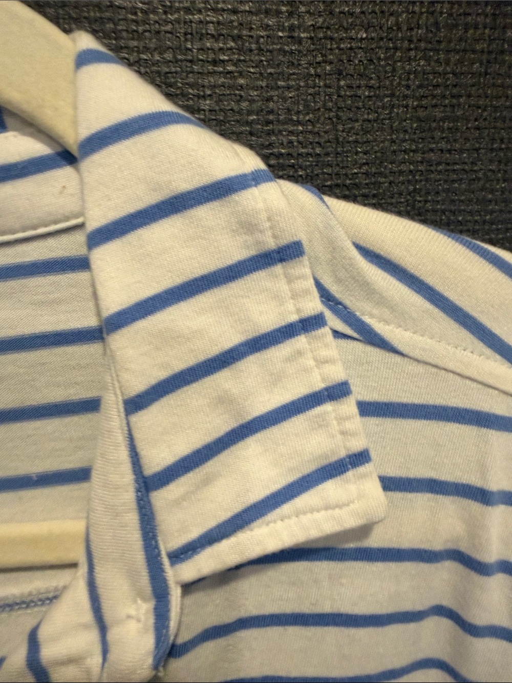 Vineyard Vines White and Light Blue Striped Long Sleeve Polo - Picture 6 of 8